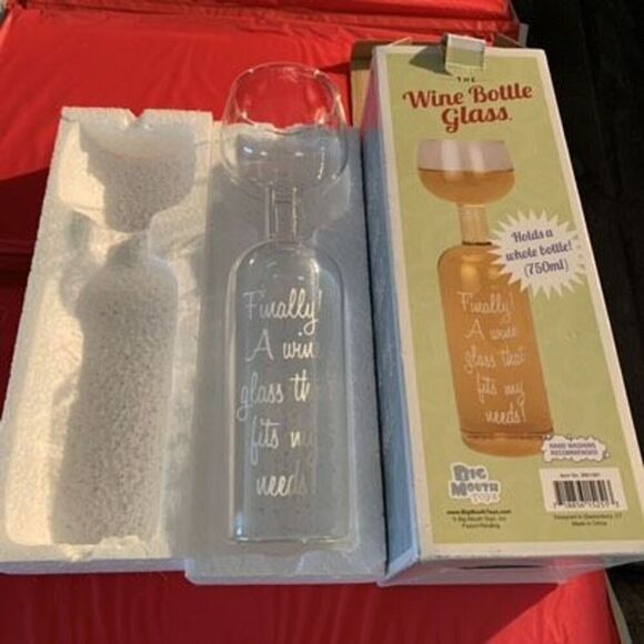 Big Mouth Toys Wine Bottle Glass *New* - Picture 1 of 11
